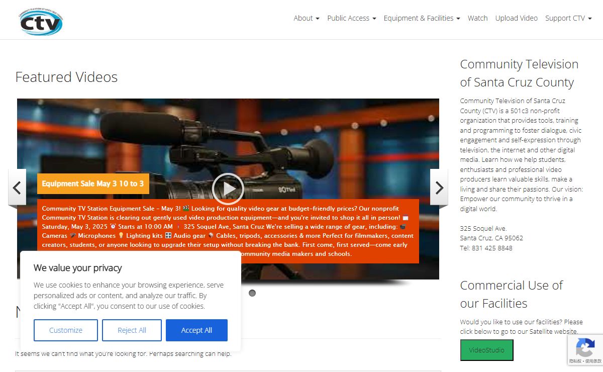 Community Television of Santa Cruz County – We are More Than Public Access. We are CTV.