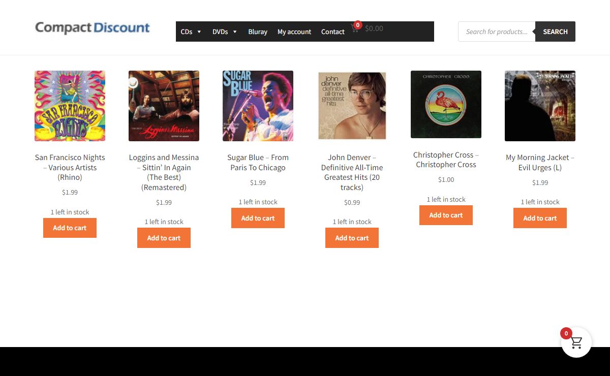 CDs, DVDs & Blurays for sale - Compact Discount - Low prices on CDs & DVDs