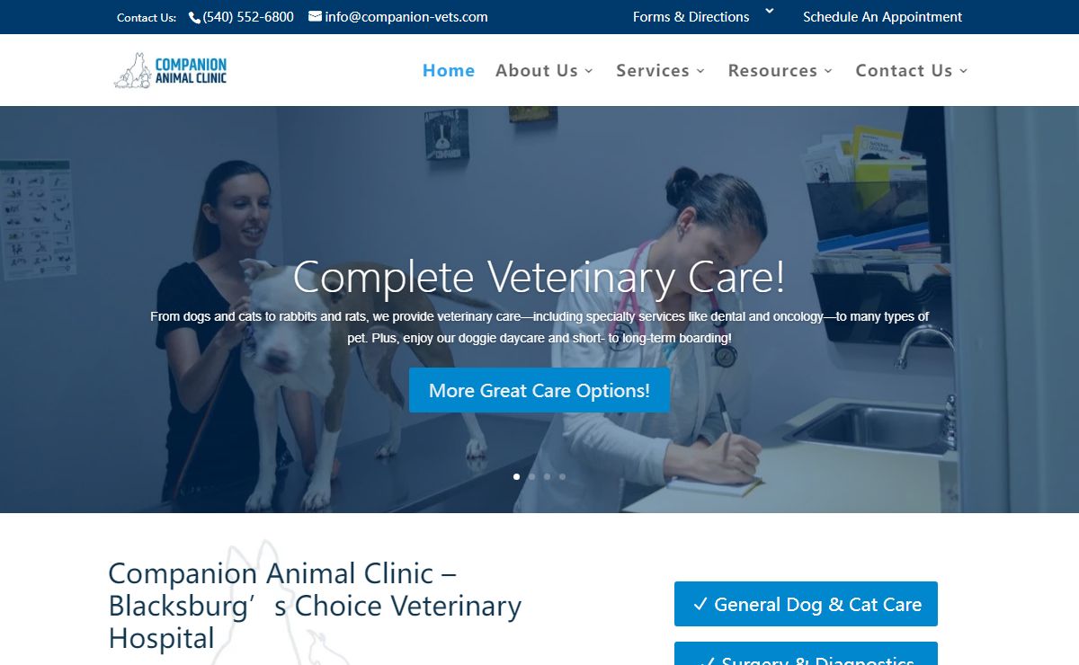 Companion Animal Clinic-Veterinarians, Boarding, Grooming- Blacksburg