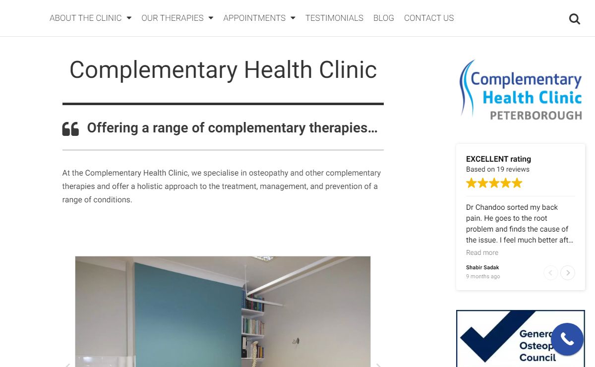 Peterborough Osteopath | Complementary Health Clinic