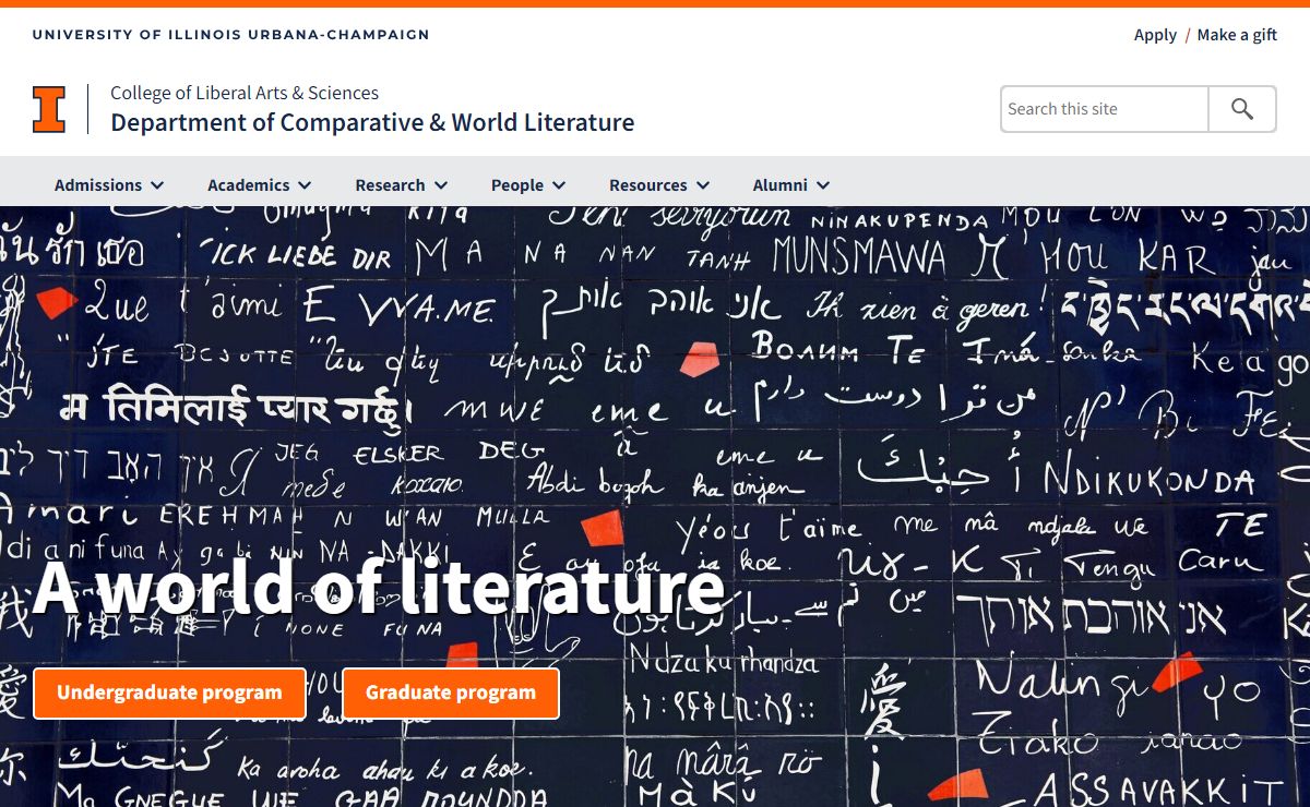 Home | Department of Comparative & World Literature | Illinois