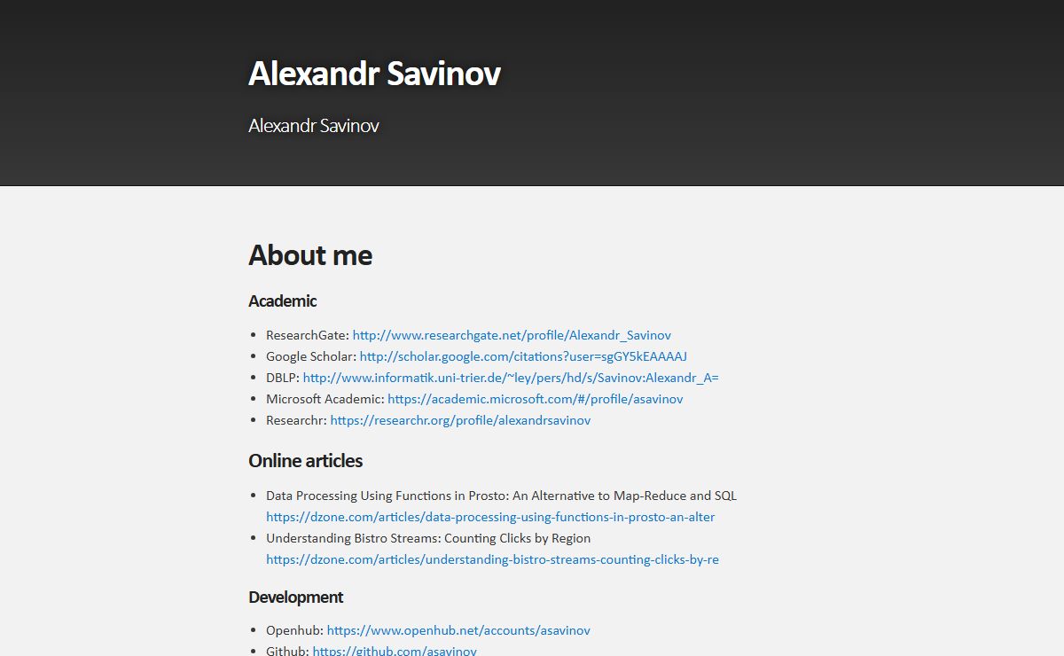 Alexandr Savinov | Alexandr Savinov
