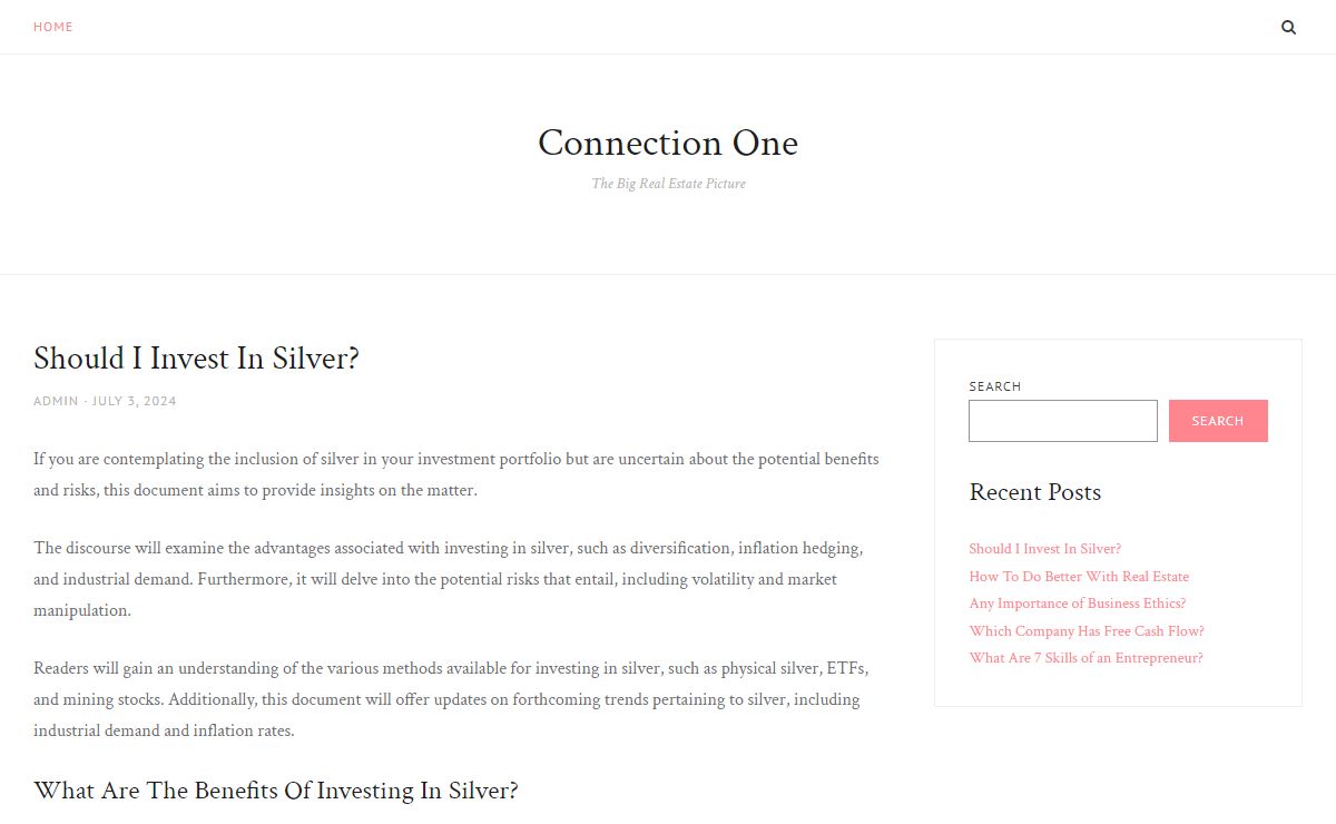 Connection One – The Big Real Estate Picture