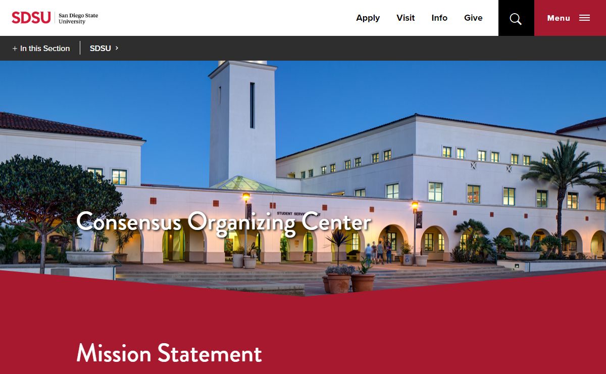 Welcome | Consensus Organizing Center | SDSU