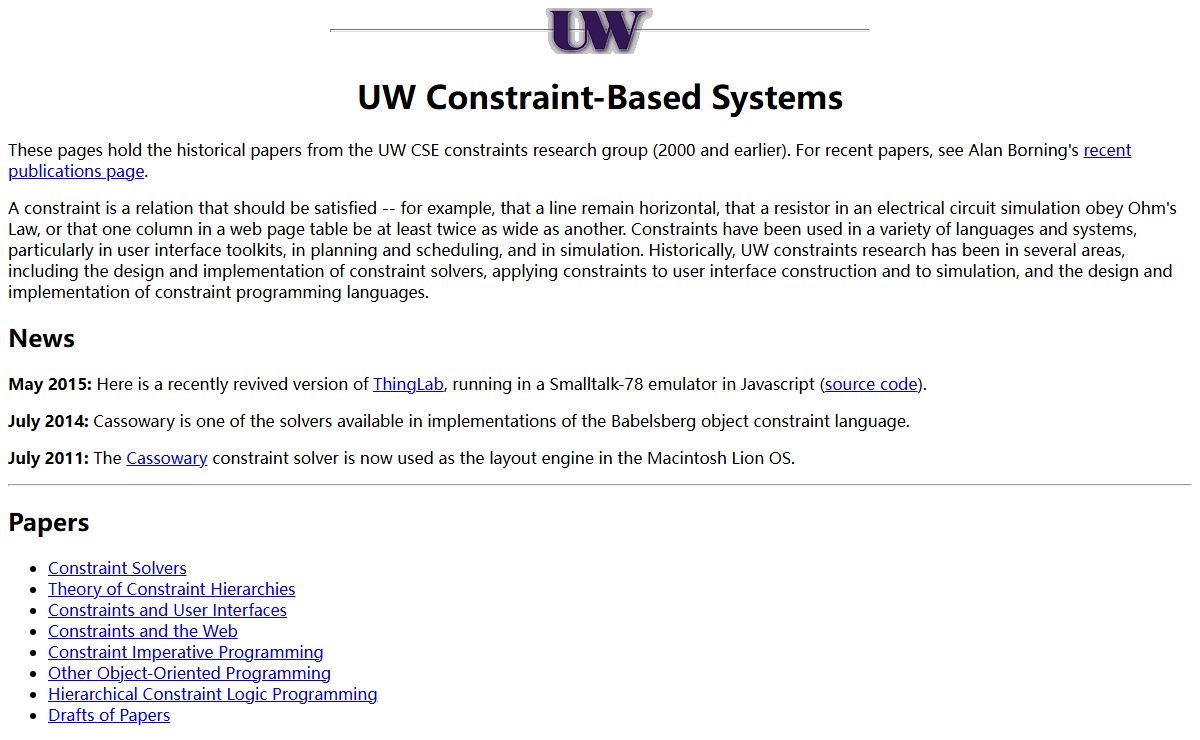 UW Constraint-Based Systems