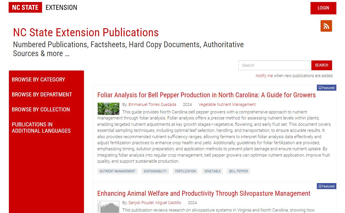 NC State Extension Publications | Browse Popular Publications