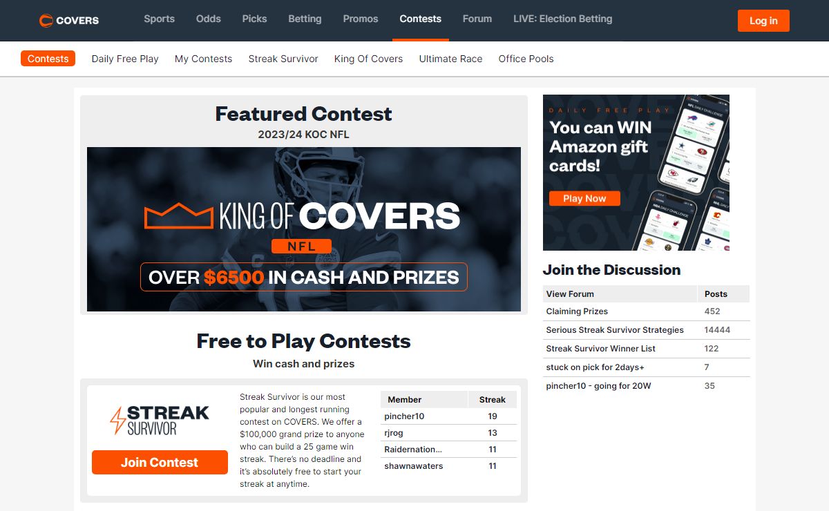 Covers Contests - Make Picks, Win Prizes