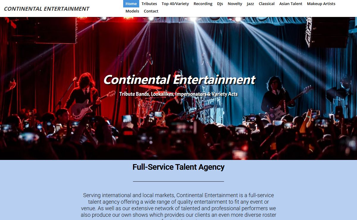 Continental Entertainment, a full service talent agency