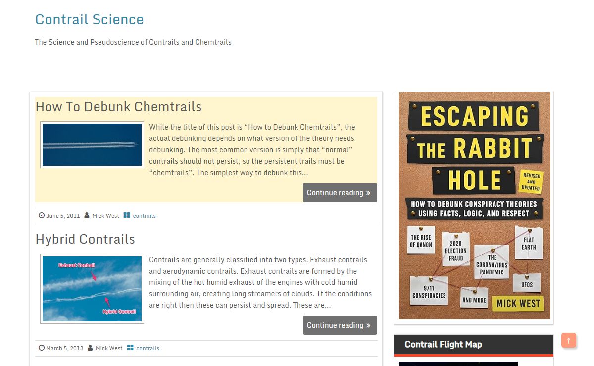 Contrail Science – The Science and Pseudoscience of Contrails and Chemtrails