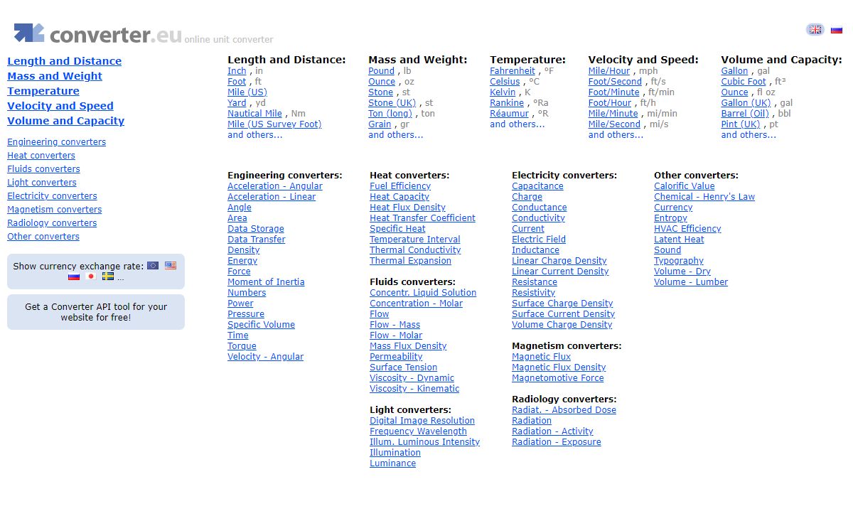 Converter.eu - Online unit converter