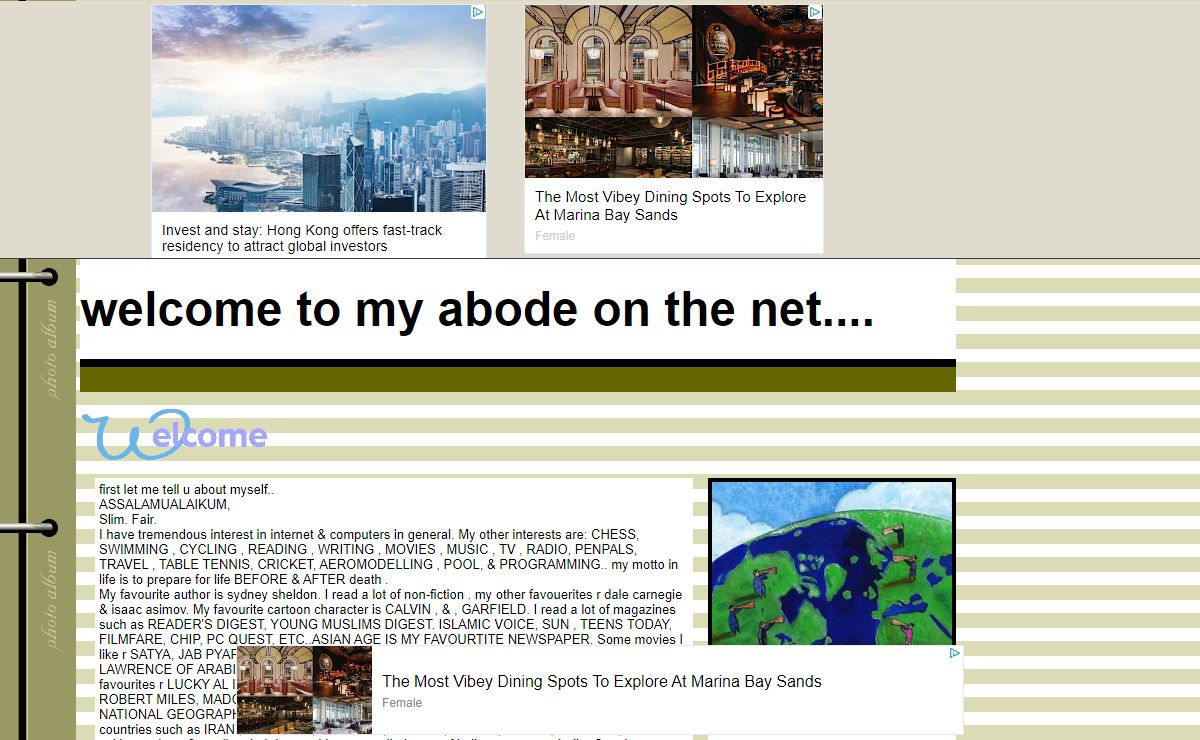 welcome to my abode on the net....