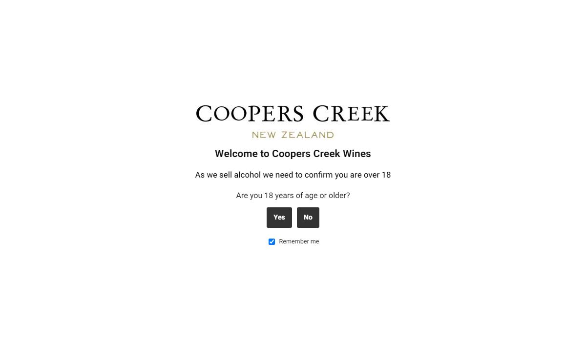 Age Verification - Coopers Creek