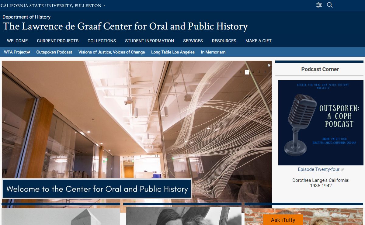 Home - The Lawrence de Graaf Center for Oral and Public History | CSUF
