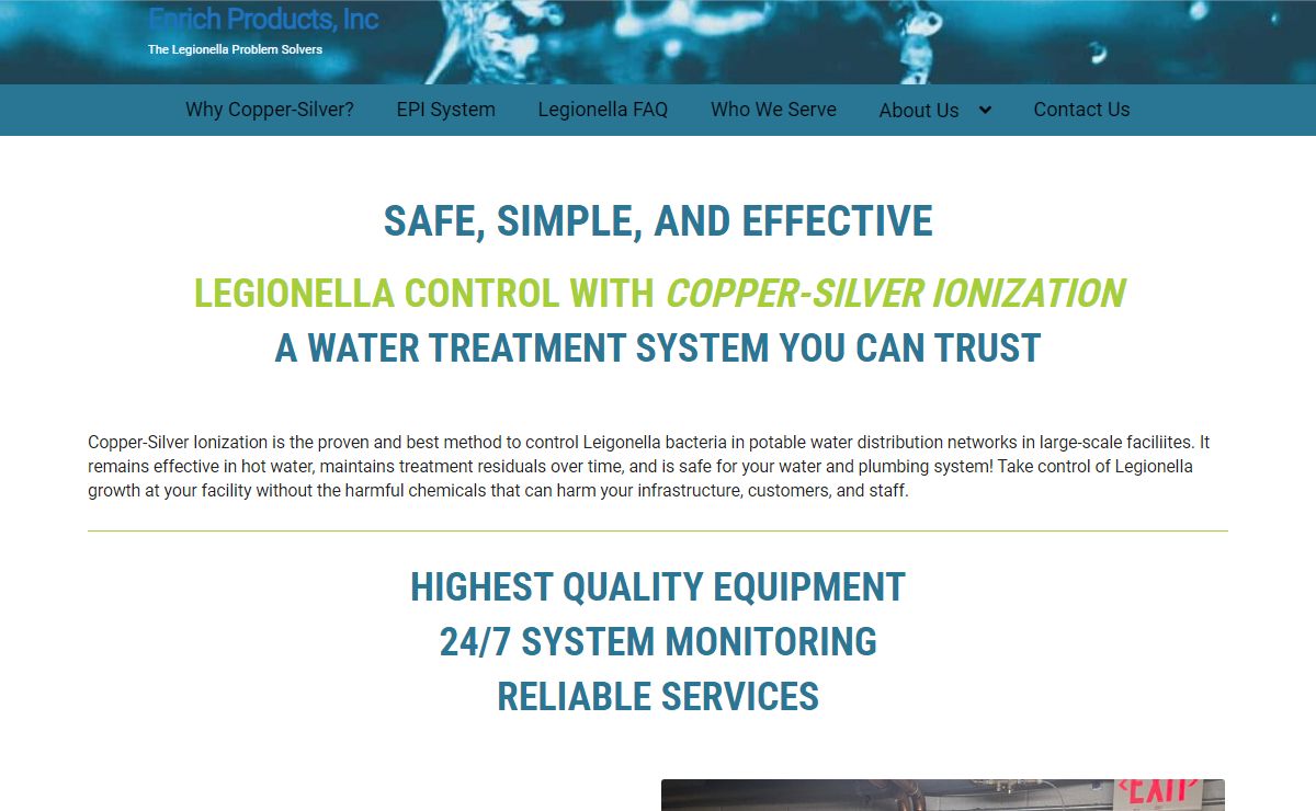Copper-Silver Ionization & Legionella Control Expert - Enrich Products Inc.