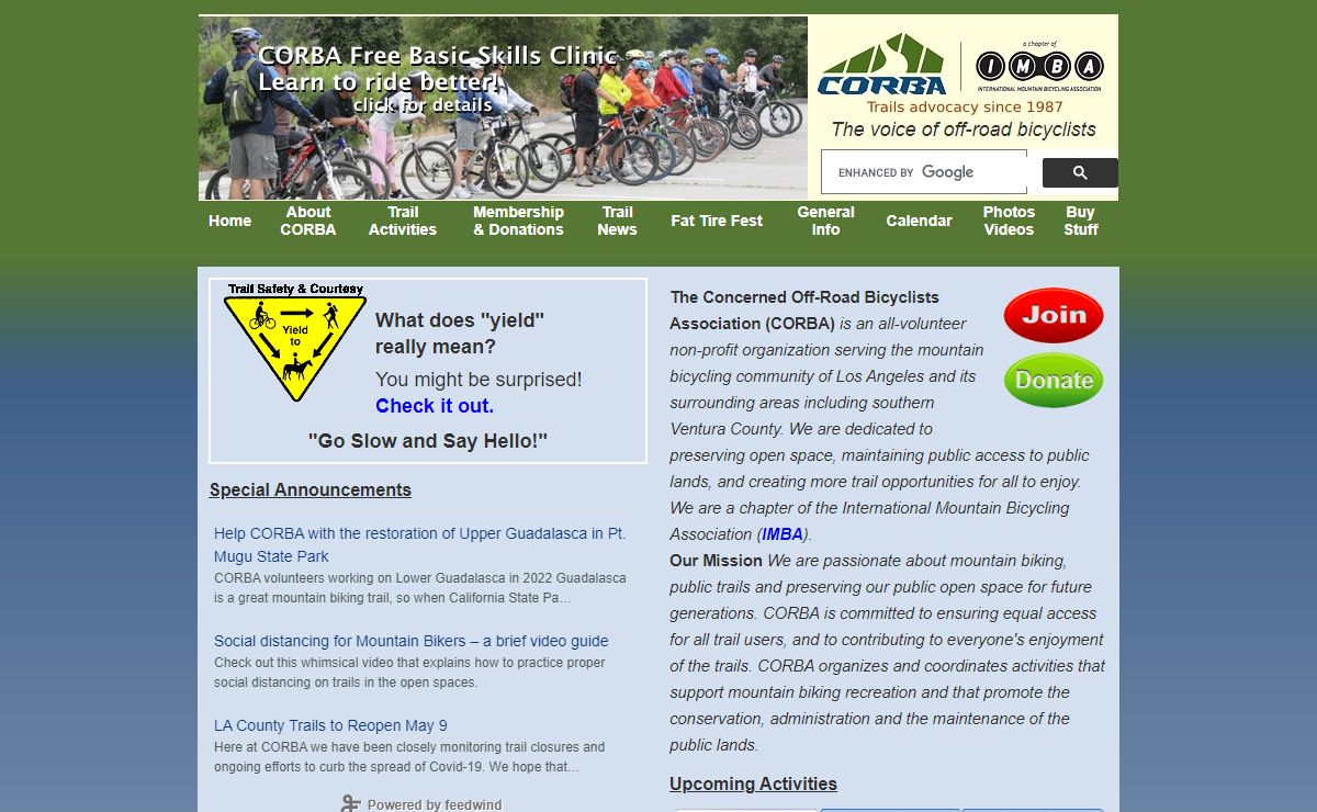 CORBA: The Concerned Off Road Bicyclists Association