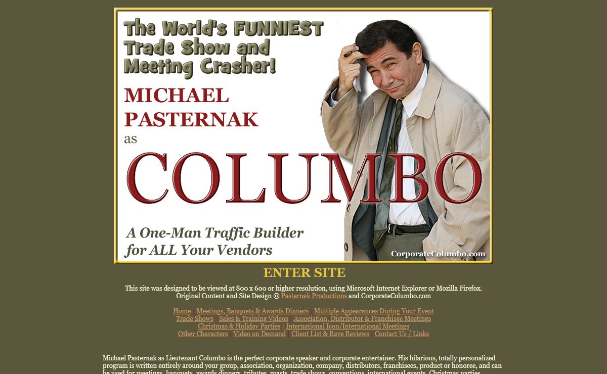 Humorous Corporate Speaker and Entertainer: Michael Pasternak as Columbo