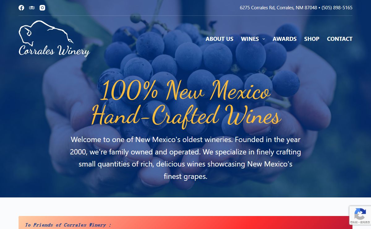 Corrales Winery – 100% New Mexico Hand-Crafted Wines