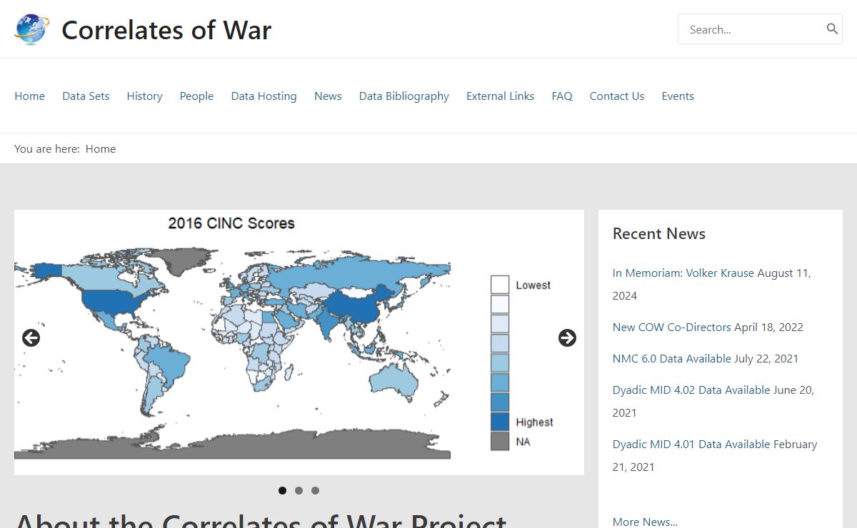 Correlates of War – The Correlates of War Project