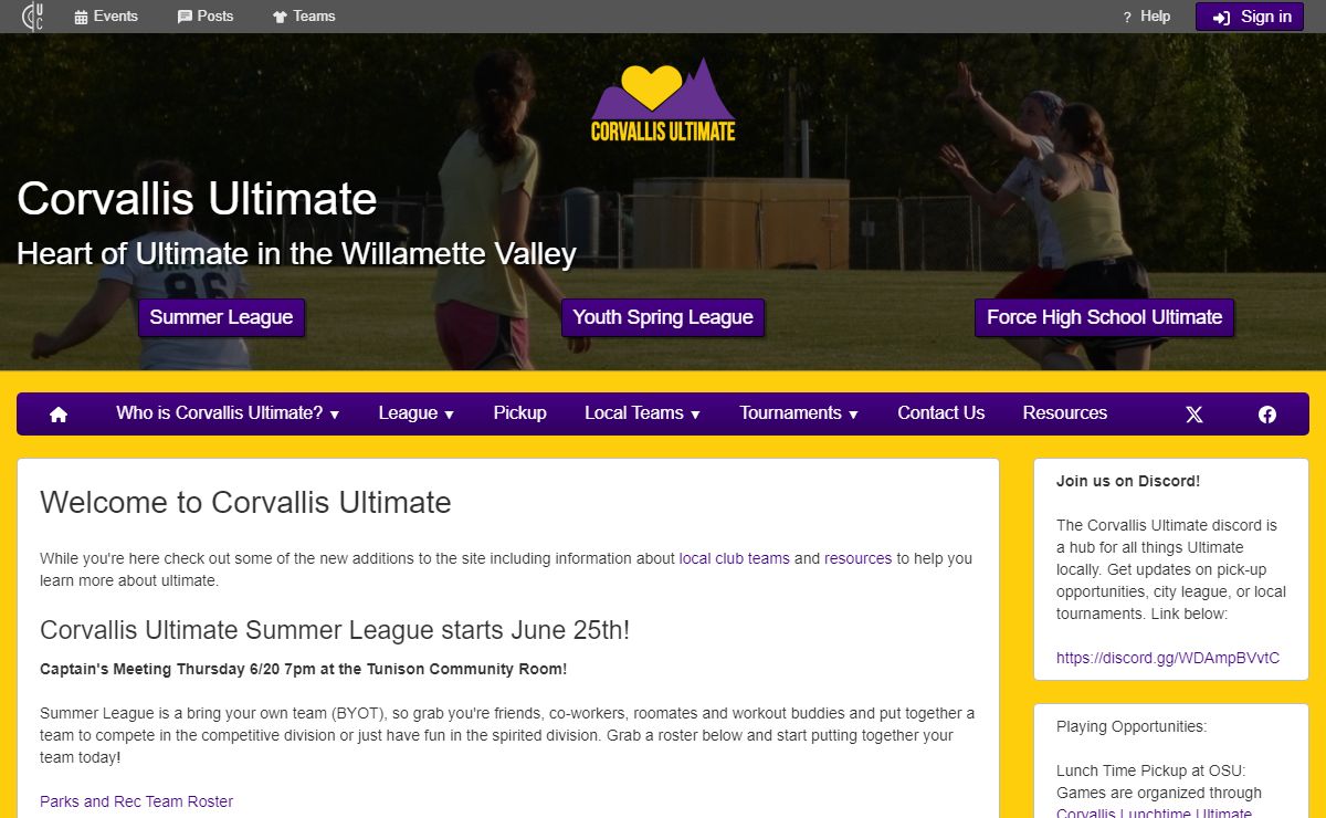 Corvallis Ultimate Frisbee