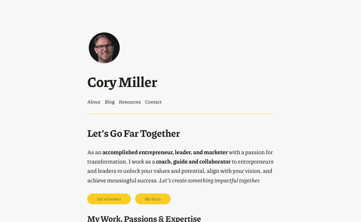 CoryMiller.com – Let's Go Far Together