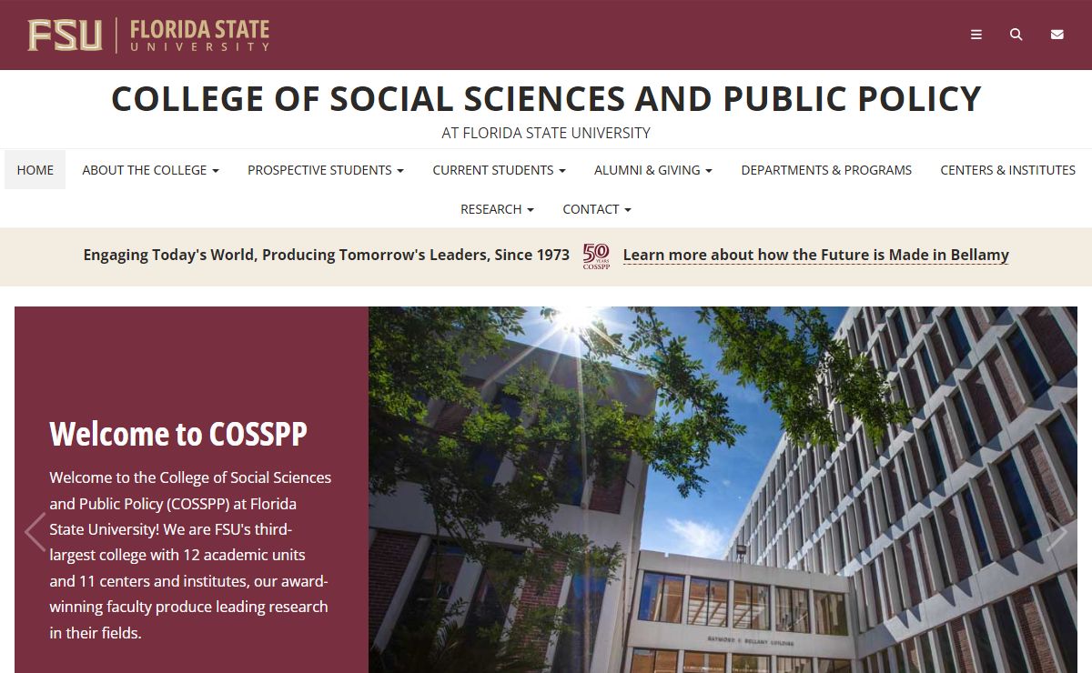 College of Social Sciences and Public Policy | Home