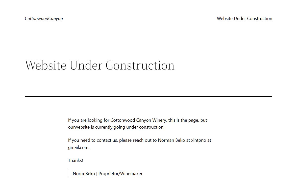 CottonwoodCanyon – Distinctively Different Age Worthy Wine