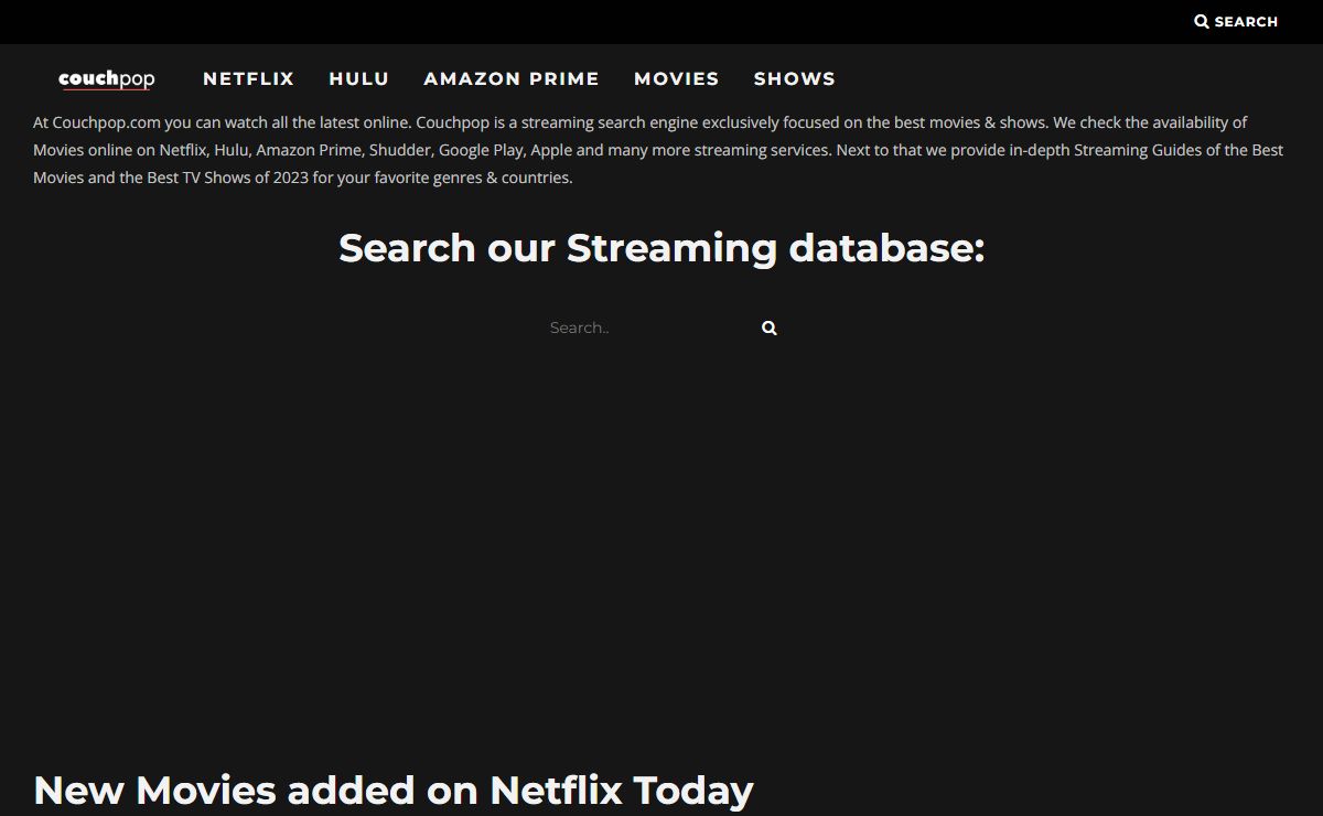 Couchpop - Watch Movies & TV Shows online via Netflix, Hulu, Prime, Disney+ and many more streaming options.