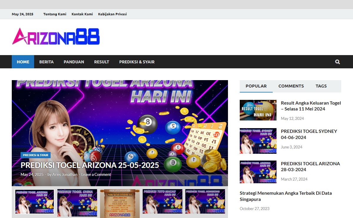Situs Toto Togel Resmi & Slot Online Terpercaya – ARIZONA88
