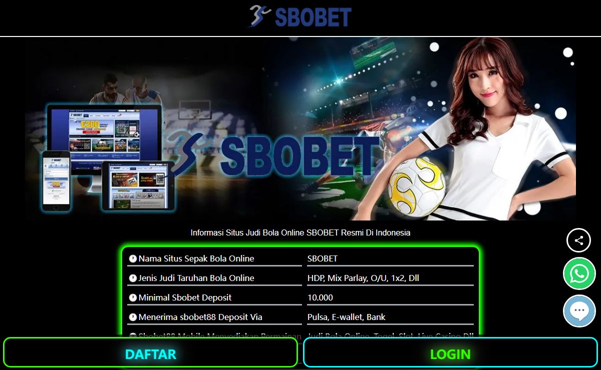 SBOBET88: Daftar Login Link Alternatif SBOBET Agen SBOBET88 Mobile