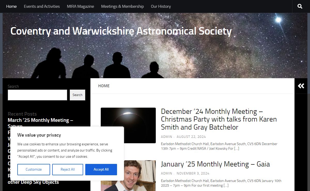 Home - Coventry and Warwickshire Astronomical Society