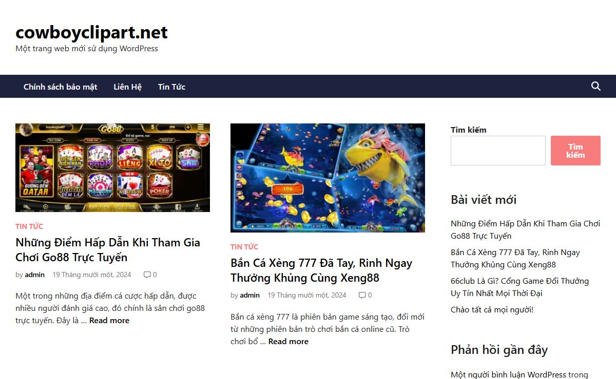 cowboyclipart.net - Một trang web mới sử dụng WordPress