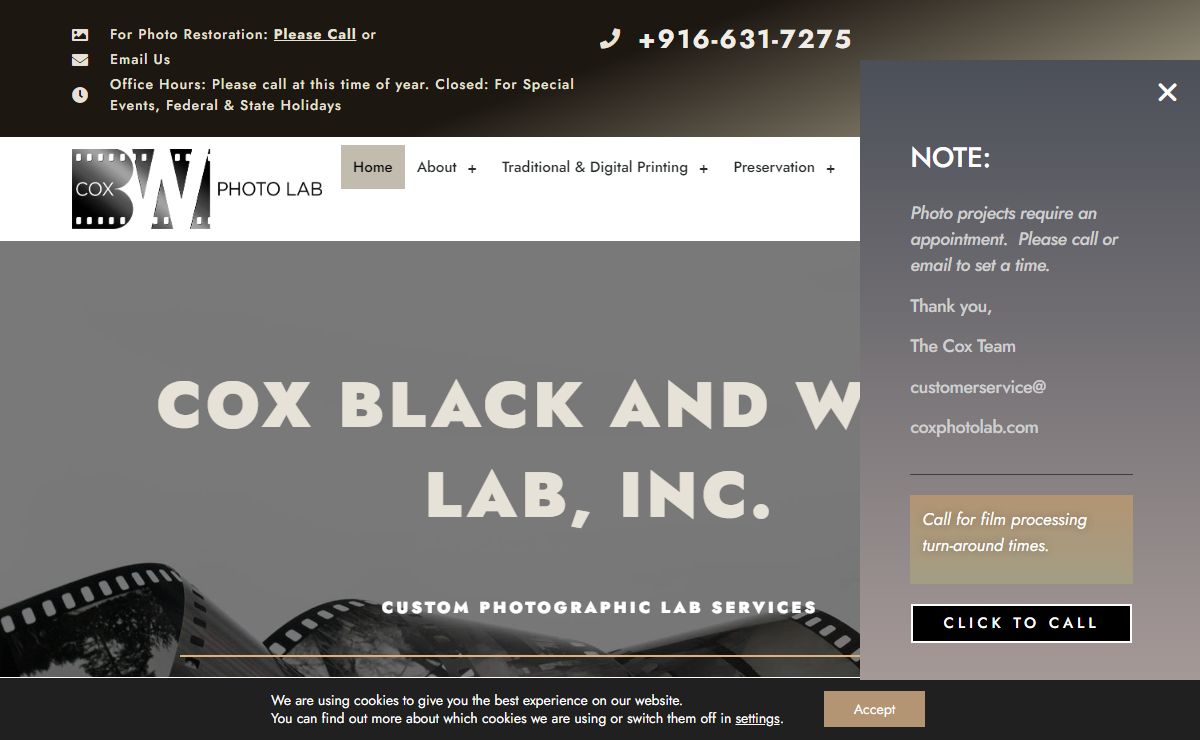 Cox Black and White Lab, Inc. – A Custom Photographic Lab Since 1990.