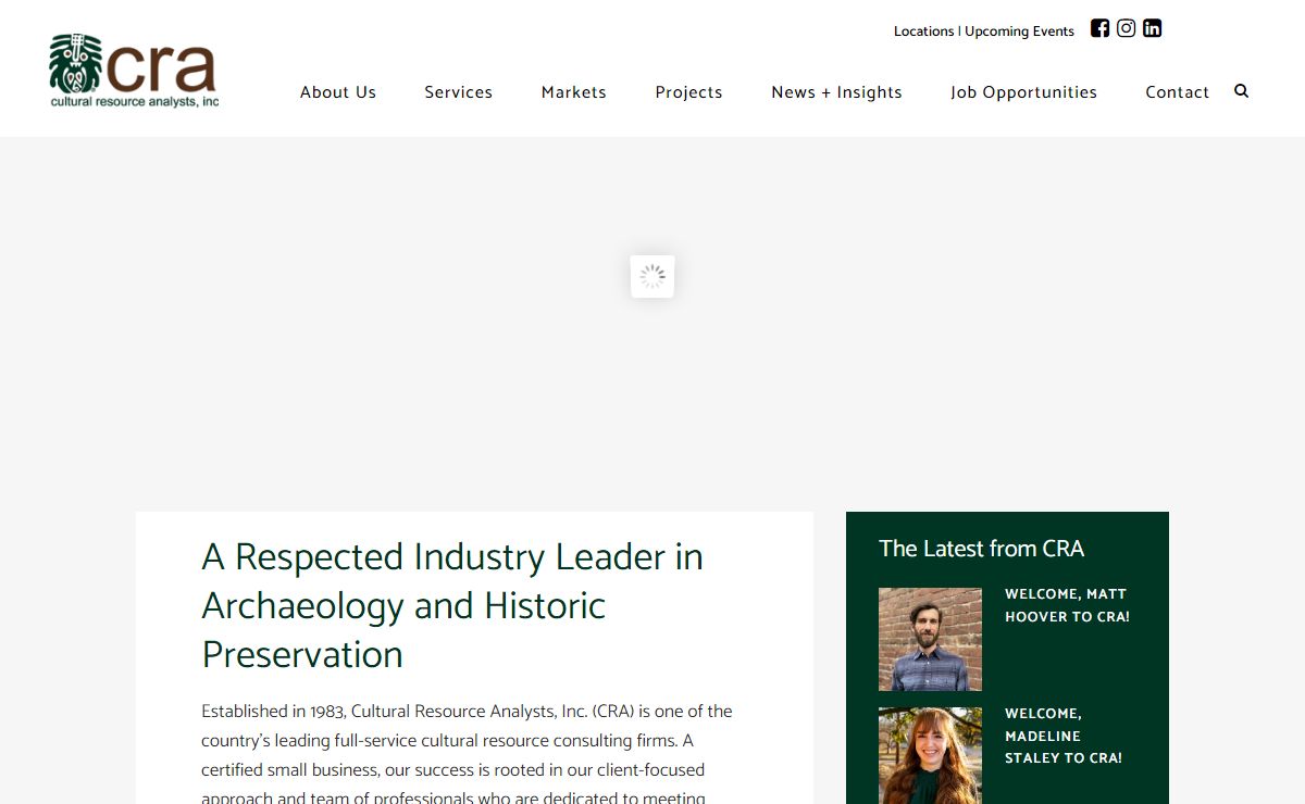 Cultural Resource Analysts, Inc. (CRA) - Archaeology and Historic Preservation