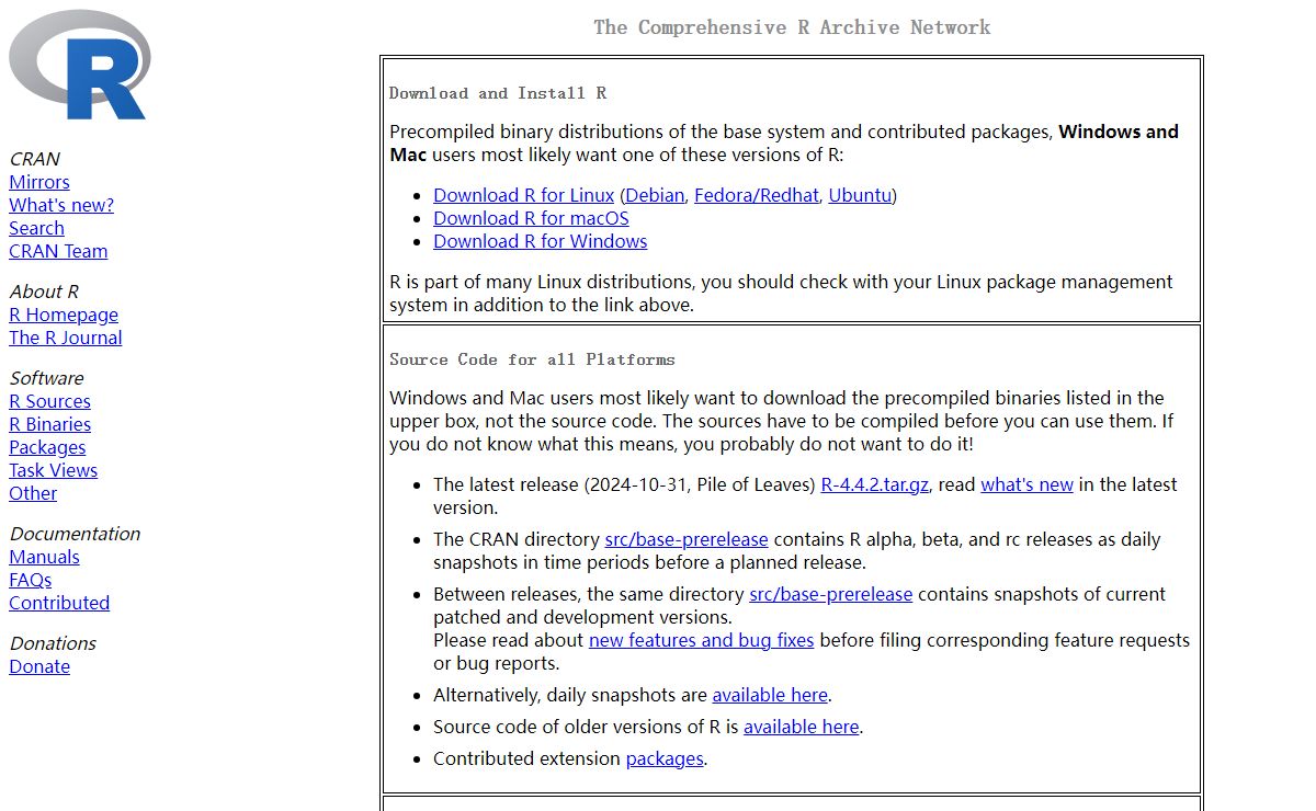 The Comprehensive R Archive Network