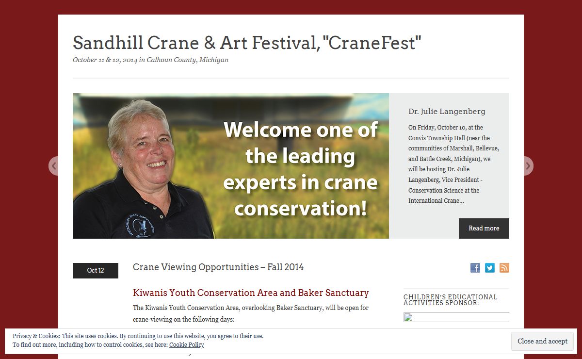Sandhill Crane & Art Festival, "CraneFest"