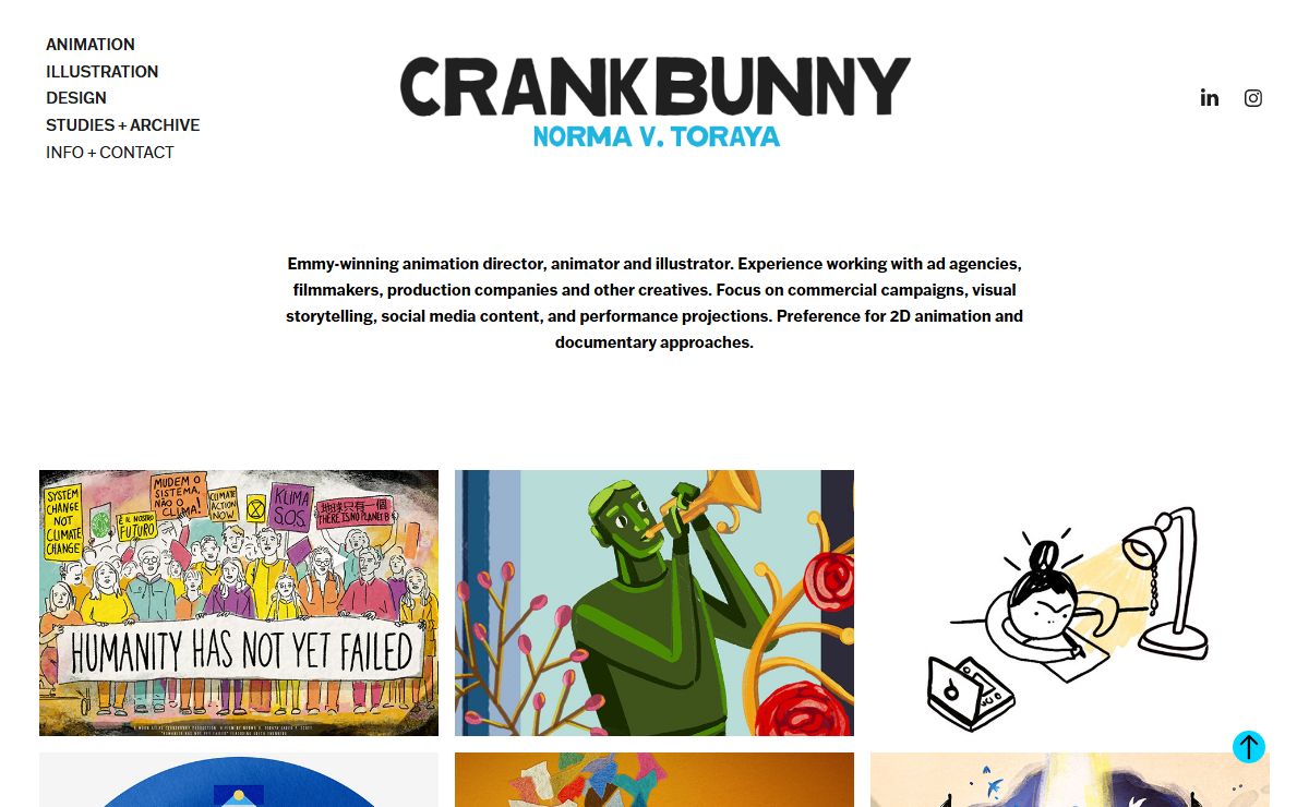 Norma V. Toraya aka Crankbunny is an Emmy-winning animation director, animator and illustrator.