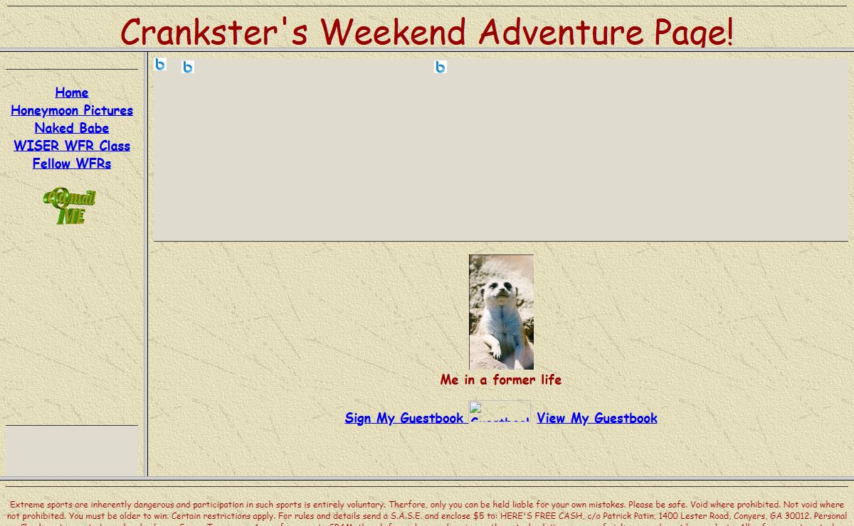 Crankster's Weekend Adventure Page!