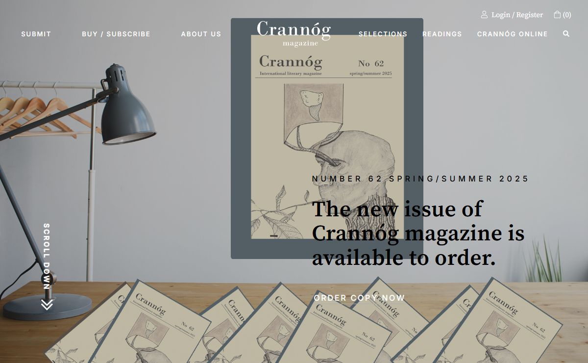 Crannóg Magazine – Ireland's premier fiction and poetry magazine.
