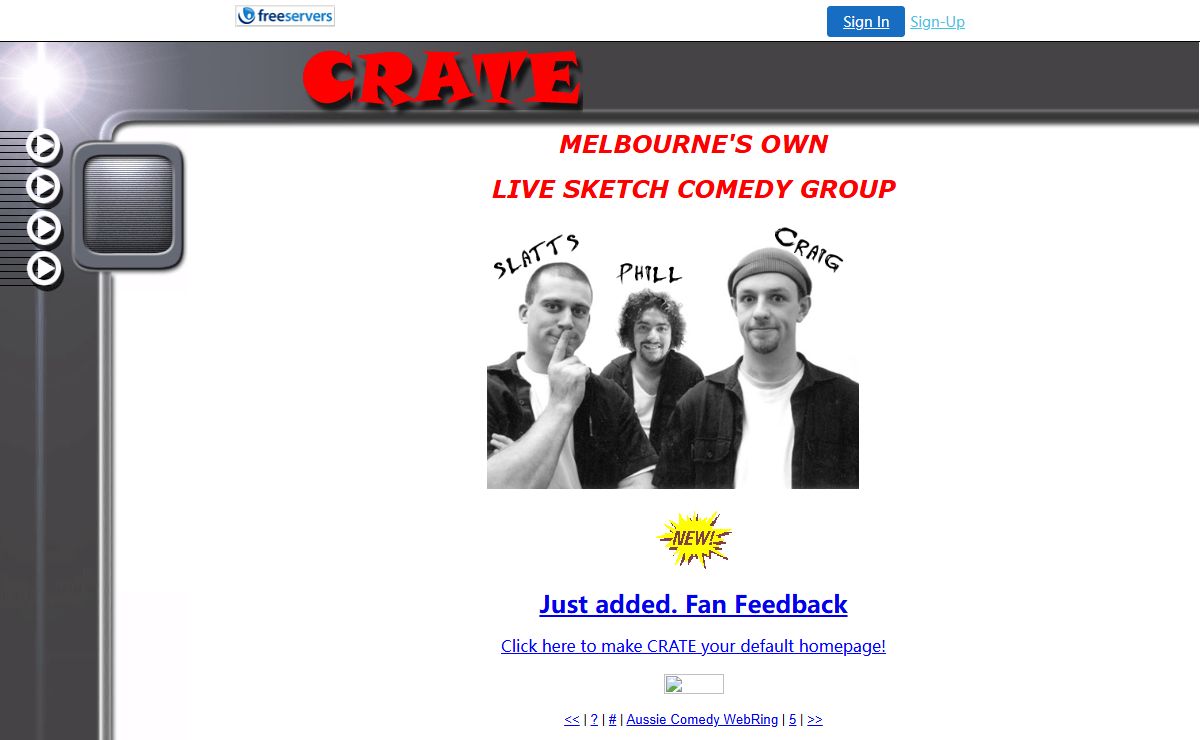jokes, humour, laugh, live comedy, sketch comedy. sketch comedy trio Crate's Official sketch comedy Web site