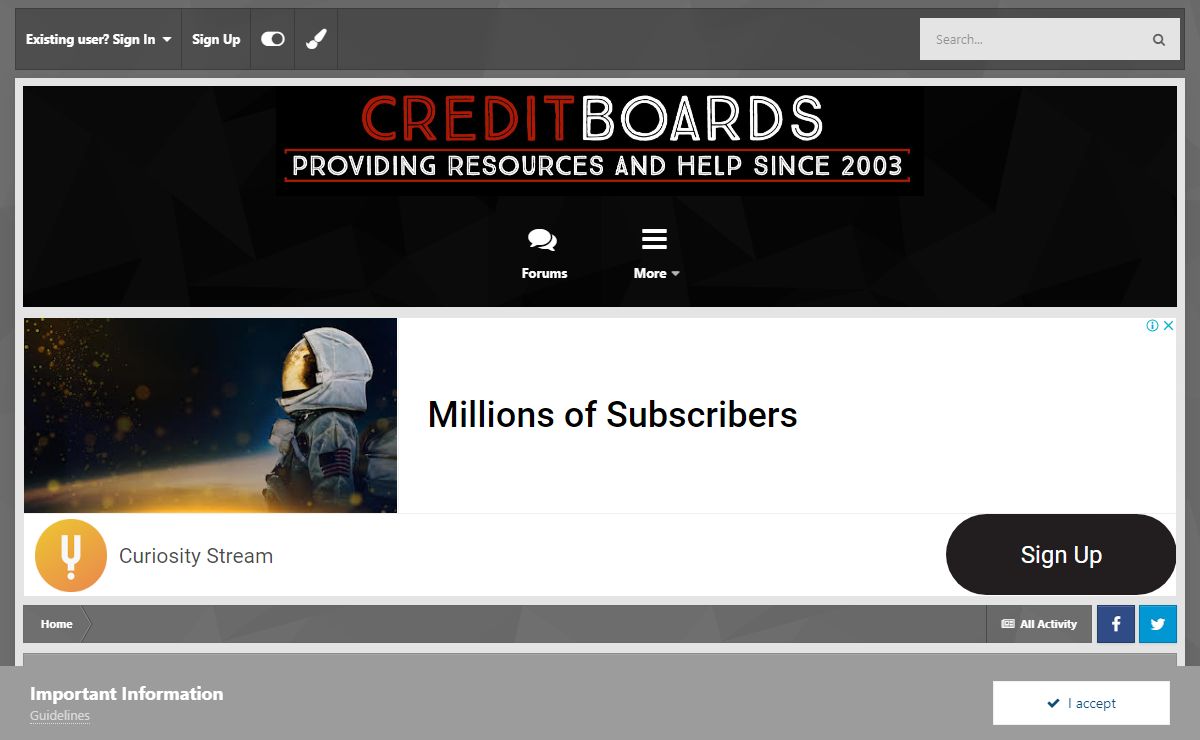 Forums - CreditBoards