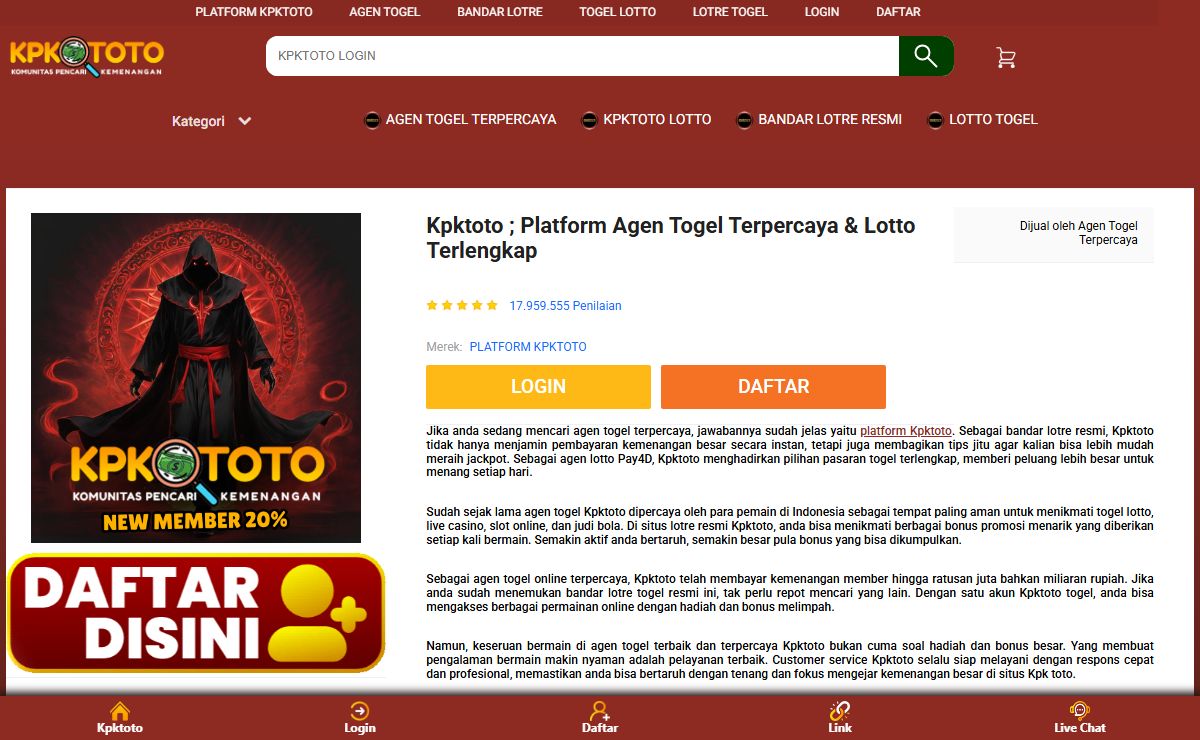 Kpktoto ; Platform Agen Togel Terpercaya & Lotto Terlengkap