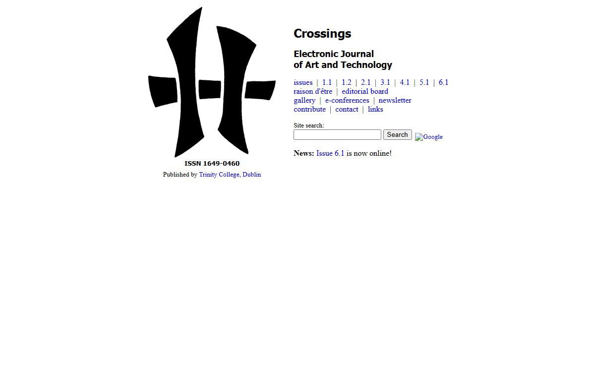 Crossings - Electronic Journal of Art and Technology