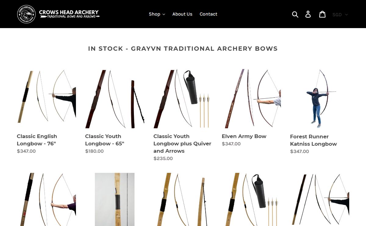 Crows Head Traditional Archery - Traditional Longbows and Arrows