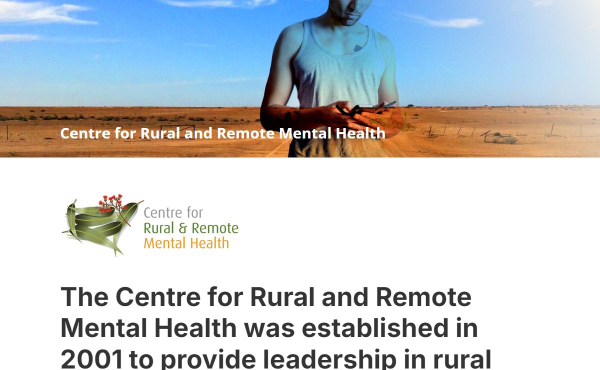 CRRMH – Centre for Rural and Remote Mental Health – CRRMH