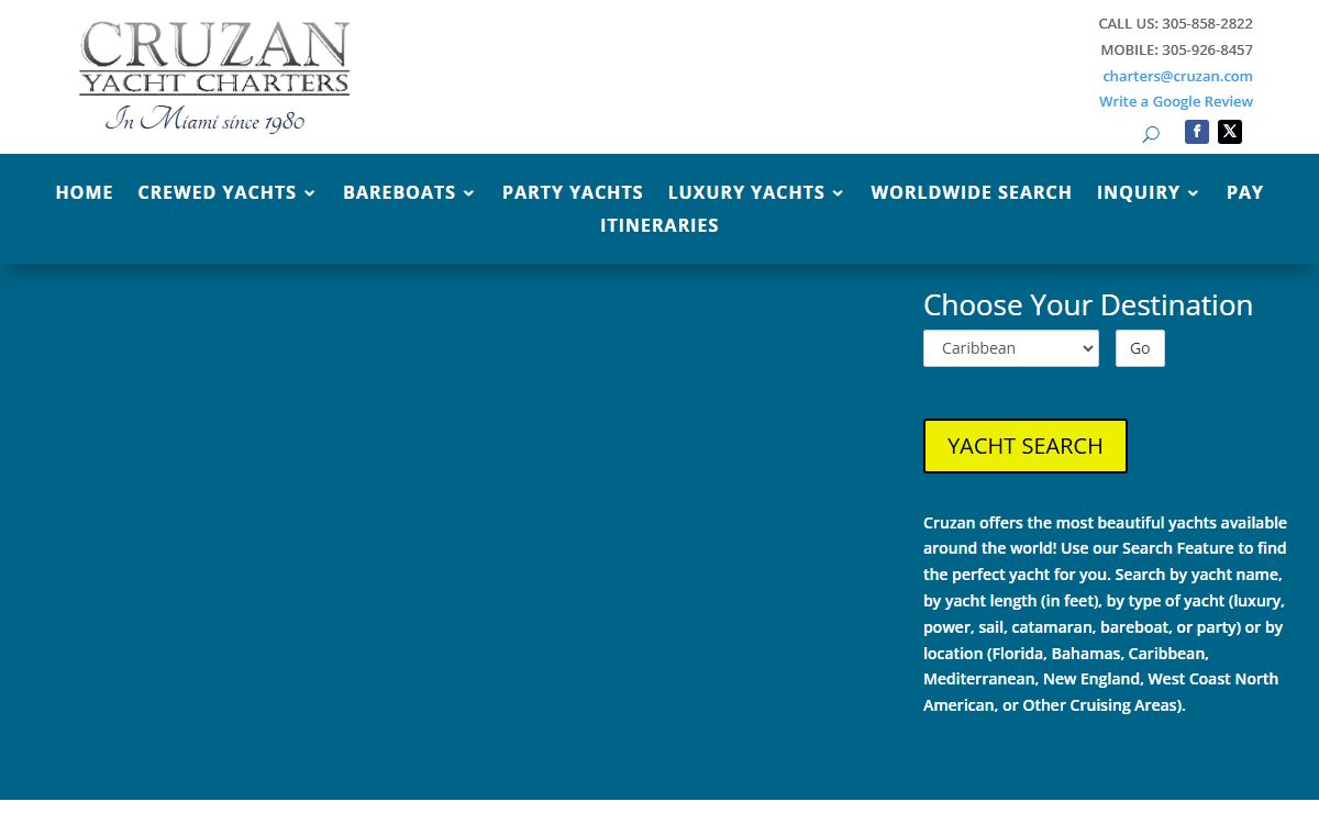 Yacht Charters | South Florida - Cruzan Yacht Charters
