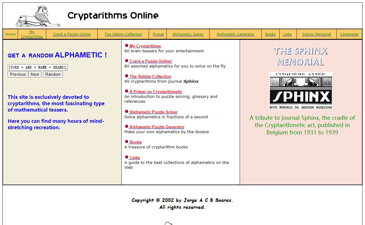 Cryptarithms Online