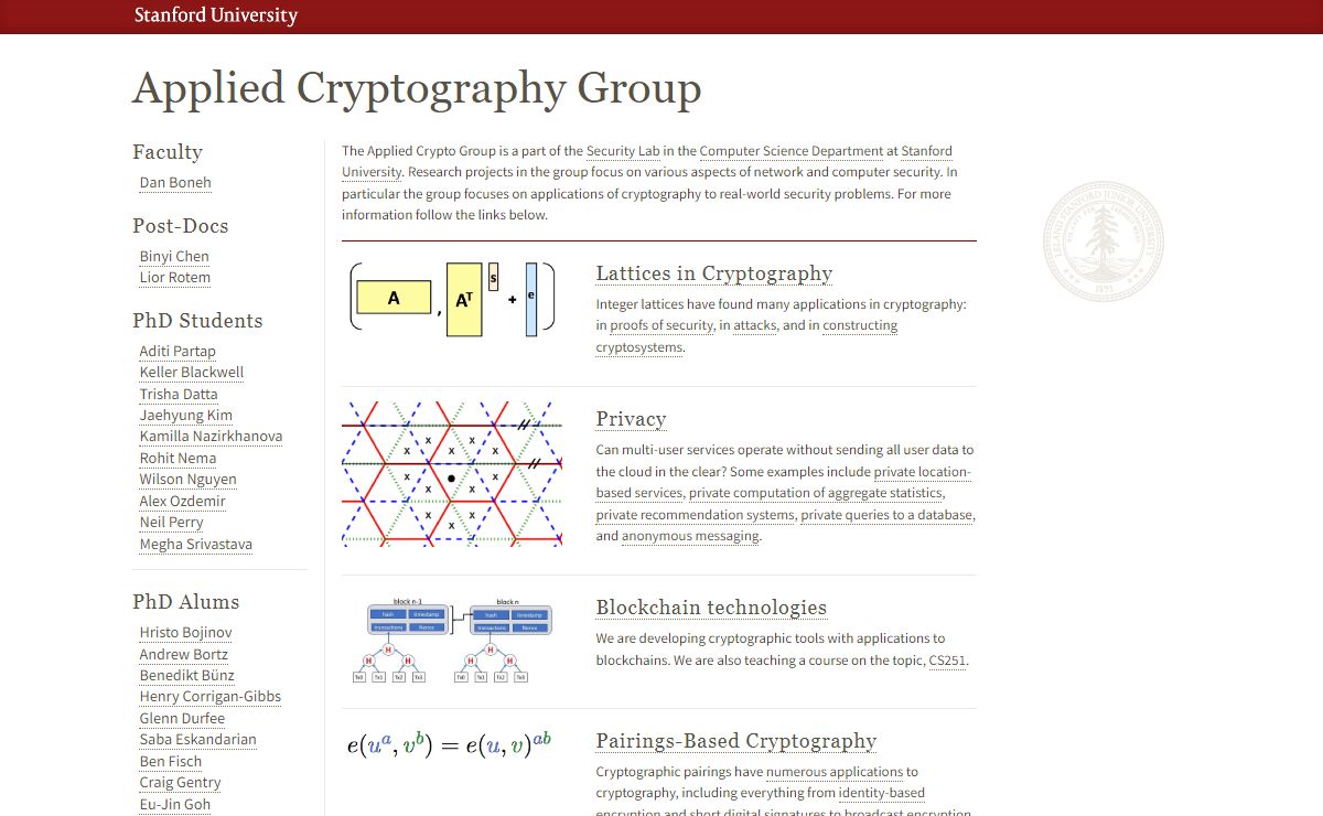 Applied Cryptography Group | Stanford University