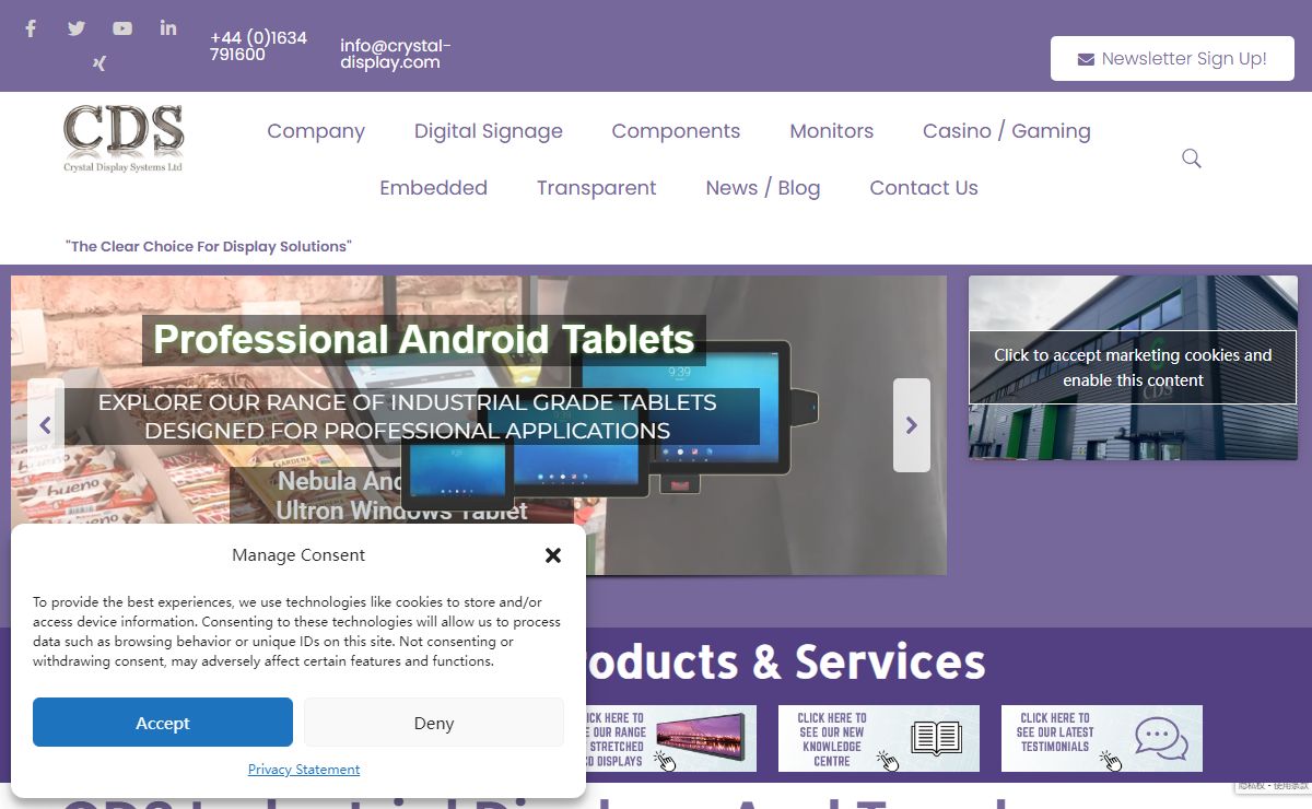 Industrial and retail Displays from Crystal Display Systems LTD