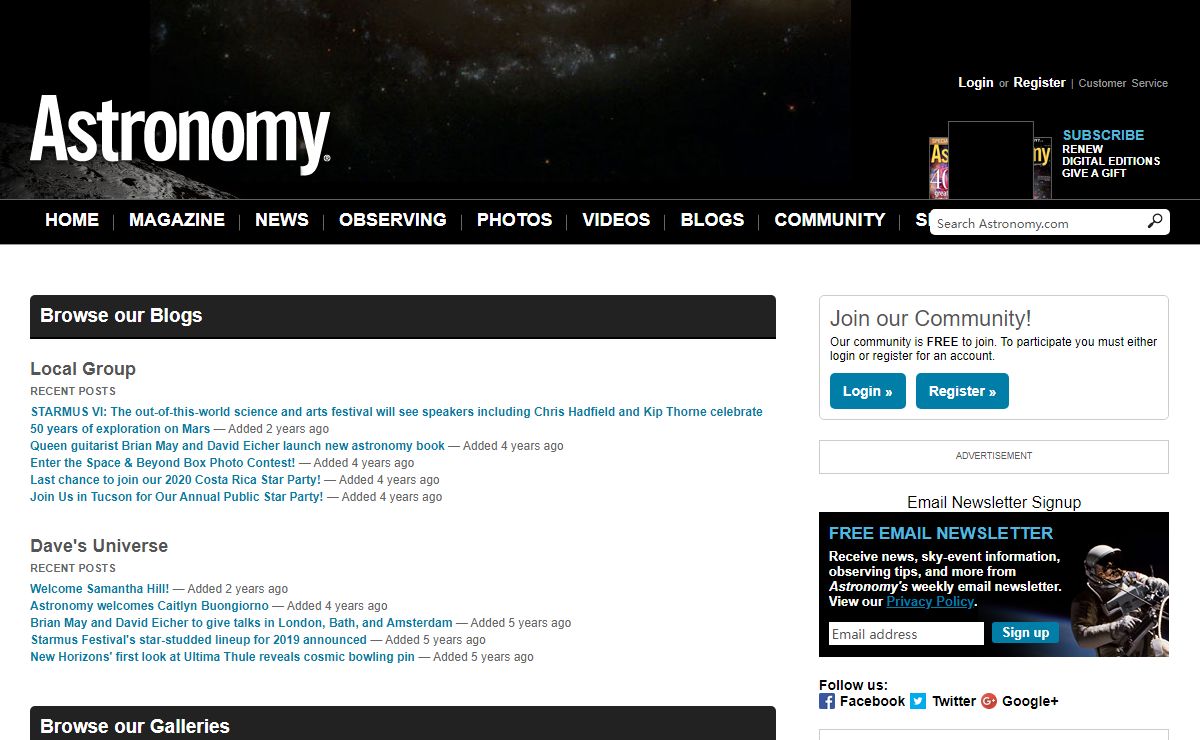 Astronomy Magazine - Interactive Star Charts, Planets, Meteors, Comets, Telescopes