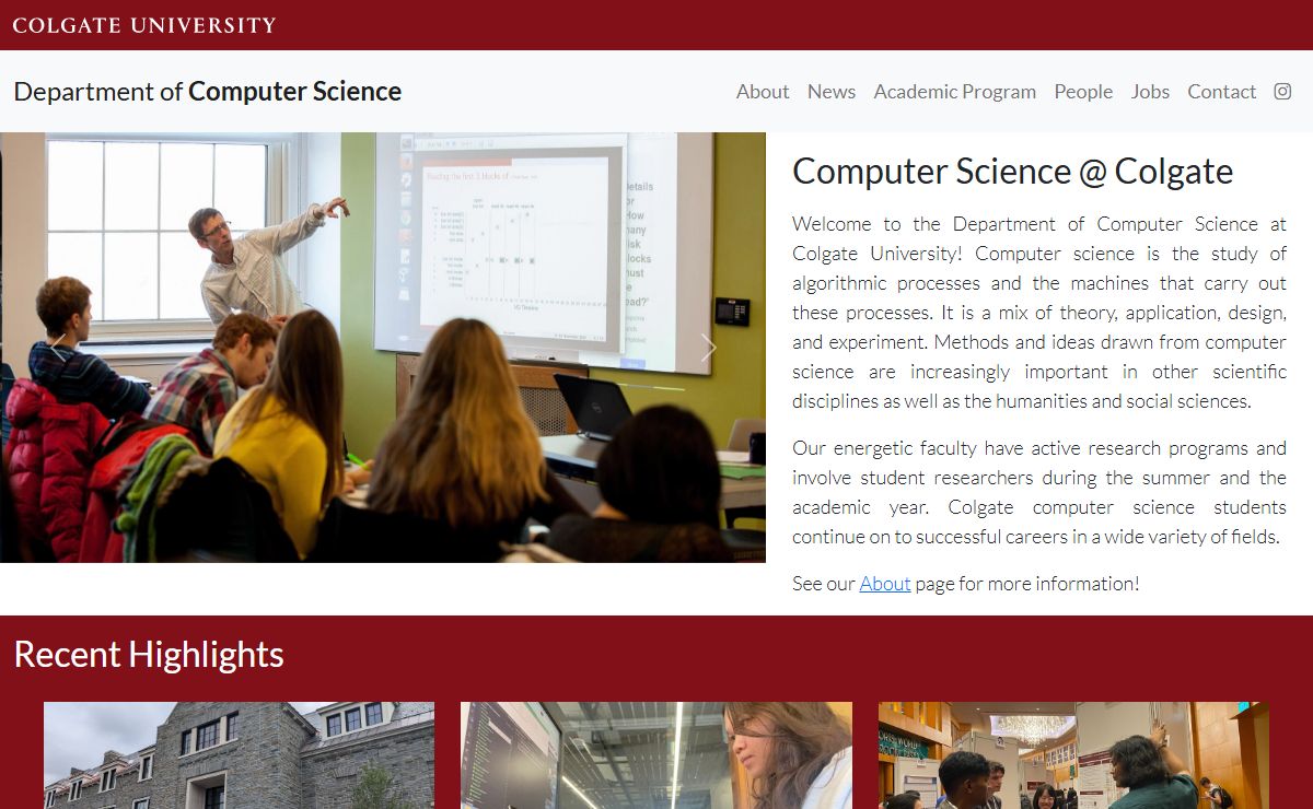 Colgate University Computer Science Department - Home
